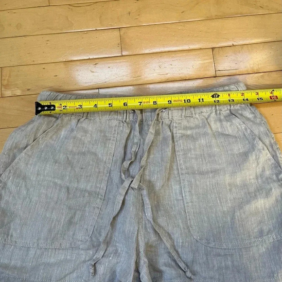 Tahari 100% Hemp Tan Shorts Size S High Rise Pocket Pull On - Picture 6 of 8
